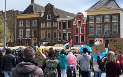 Veel mensen op Palestina demonstratie grote markt