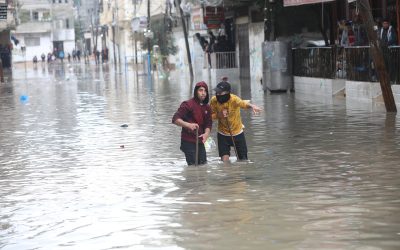 Overstroomd en ijskoud in Gaza