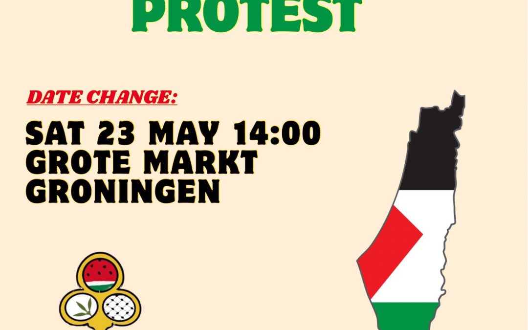 Op zaterdag 23 mei Nakba protest in Groningen